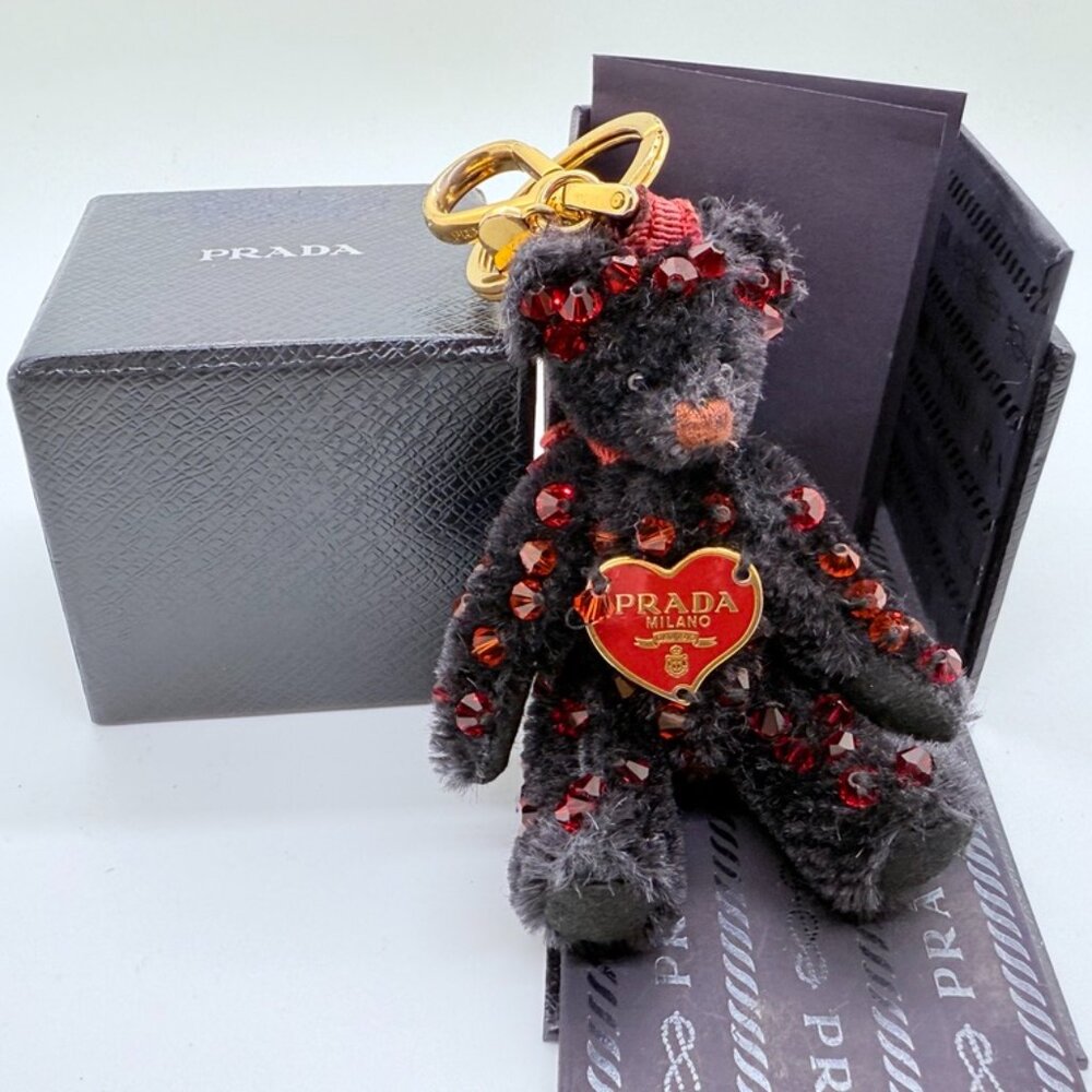 Prada Teddy Bear Bag Charm with Keyring and Box